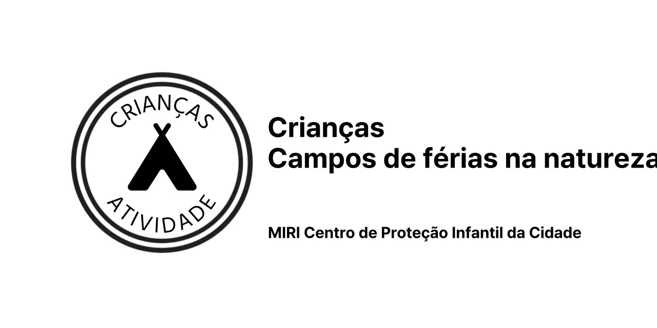 Logótipo minimalista de um campo de férias na natureza