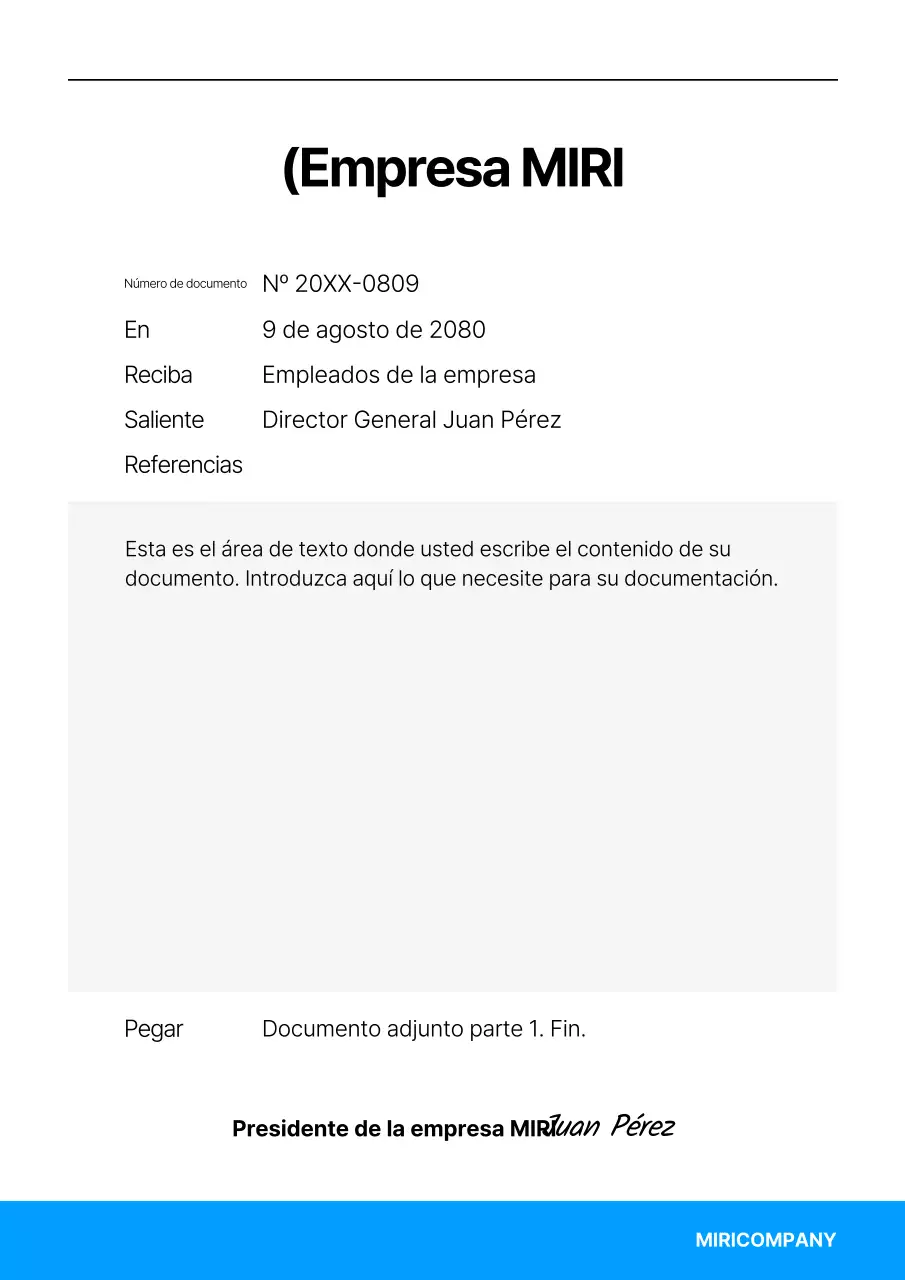 Una plantilla corporativa sencilla en azul y negro