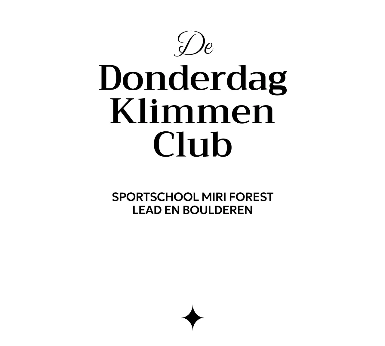 Promoot een minimalistische klimclub met strakke typografie