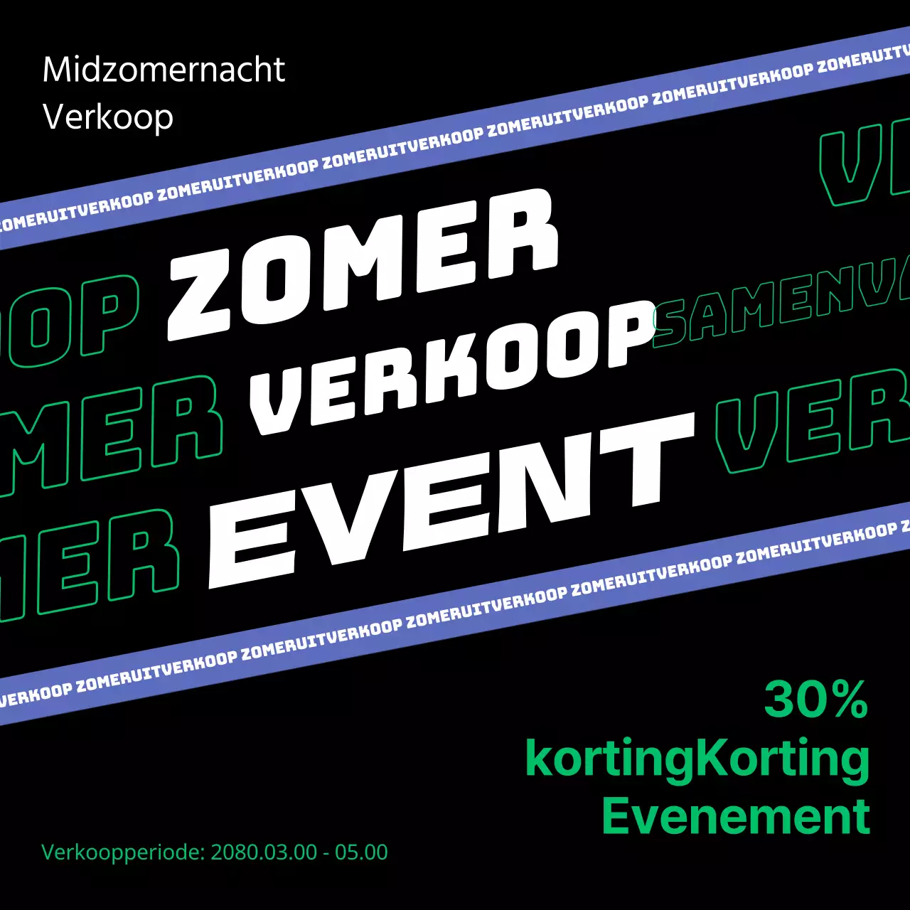 Een collectie zomerse uitverkoop met paarse en groene accenten