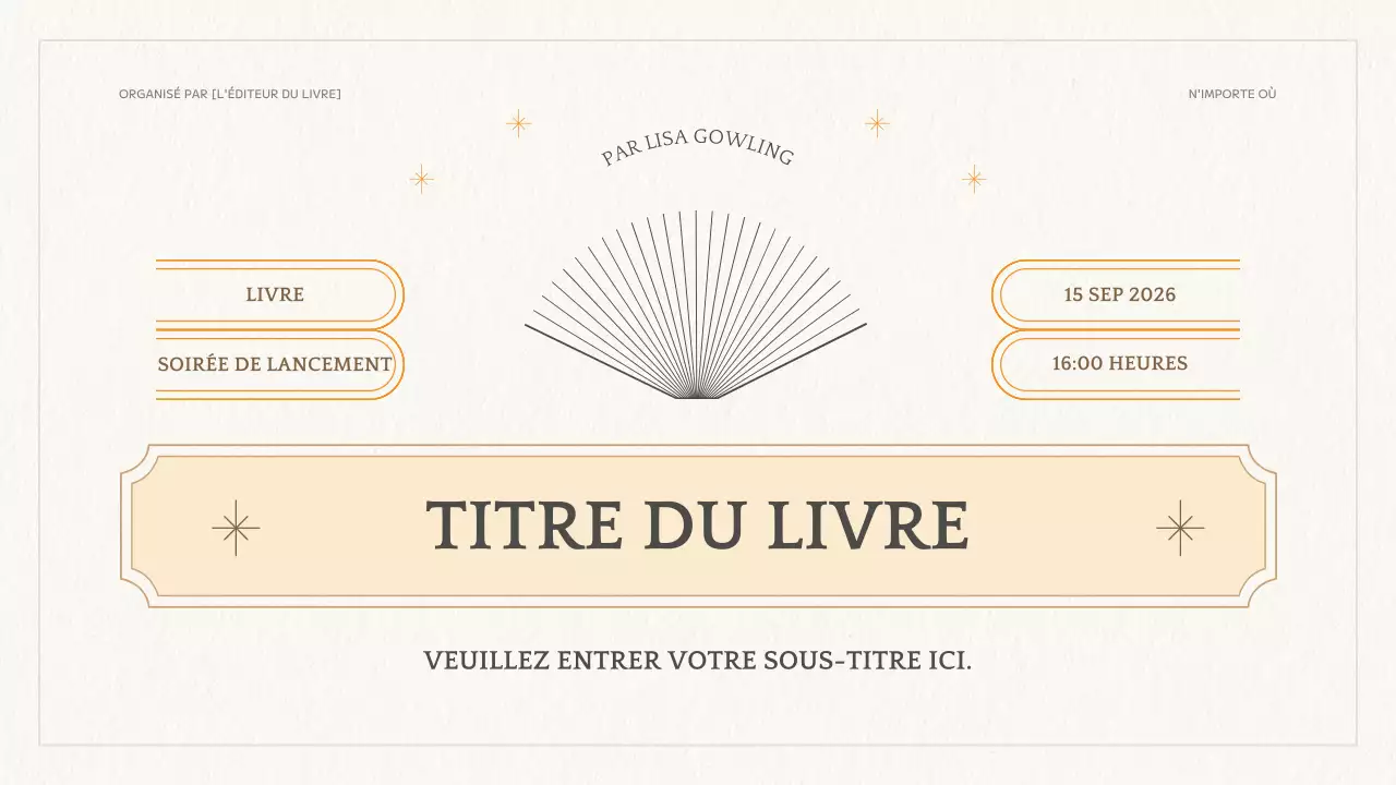 Présentation du nouveau livre géométrique jaune et ivoire lors d'une conférence de presse