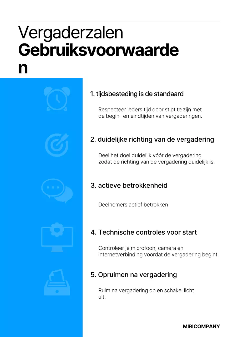 Een eenvoudige bedrijfssjabloon in blauw en zwart