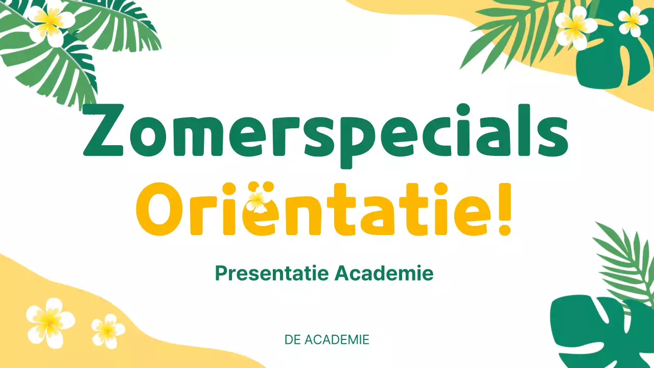 De gele en groene schoolvakantiespecials promoten