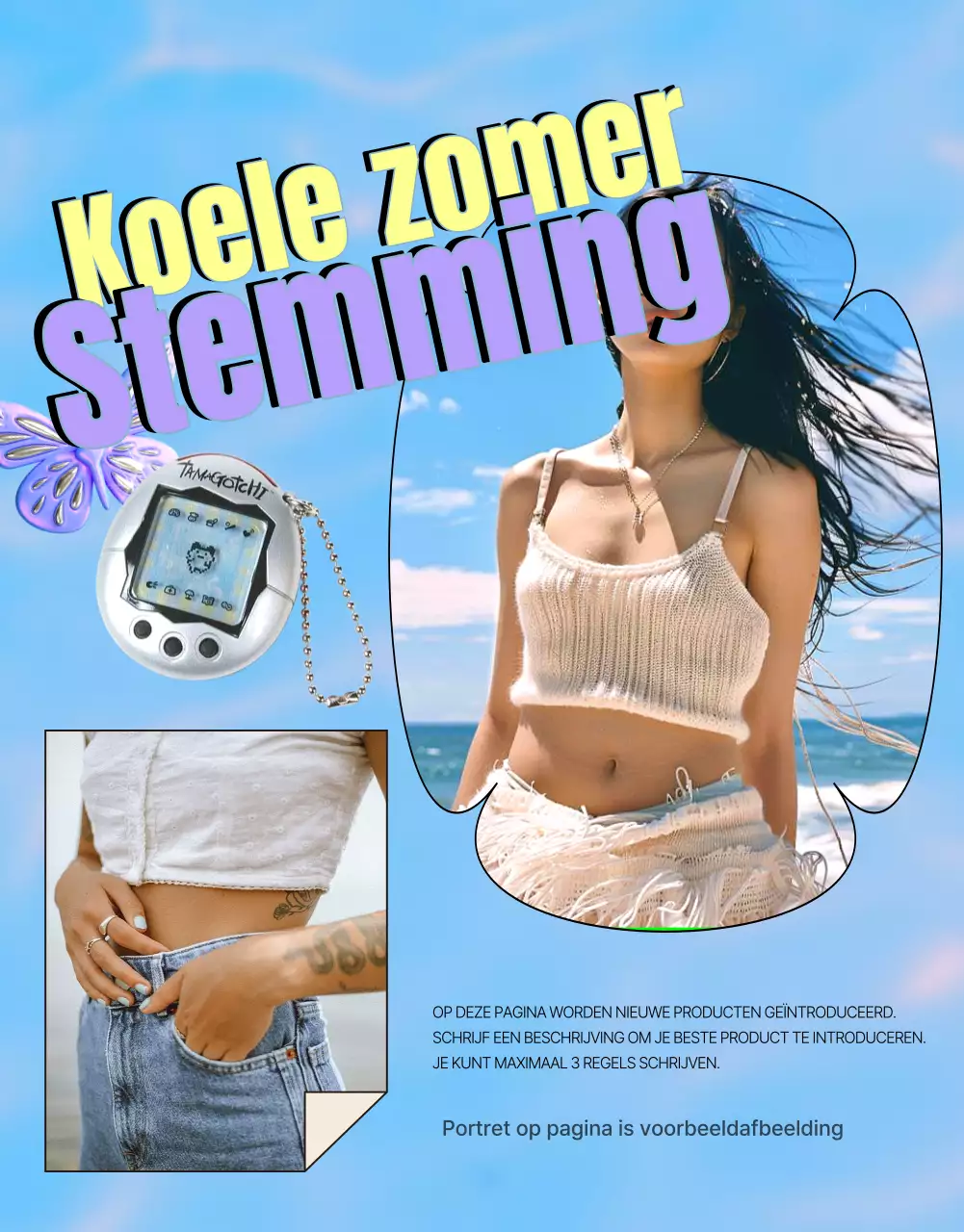 Kitscherige millenniummode in lichtblauw