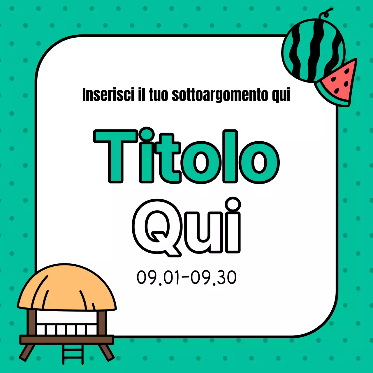 Un grazioso annuncio per eventi estivi in giallo e azzurro