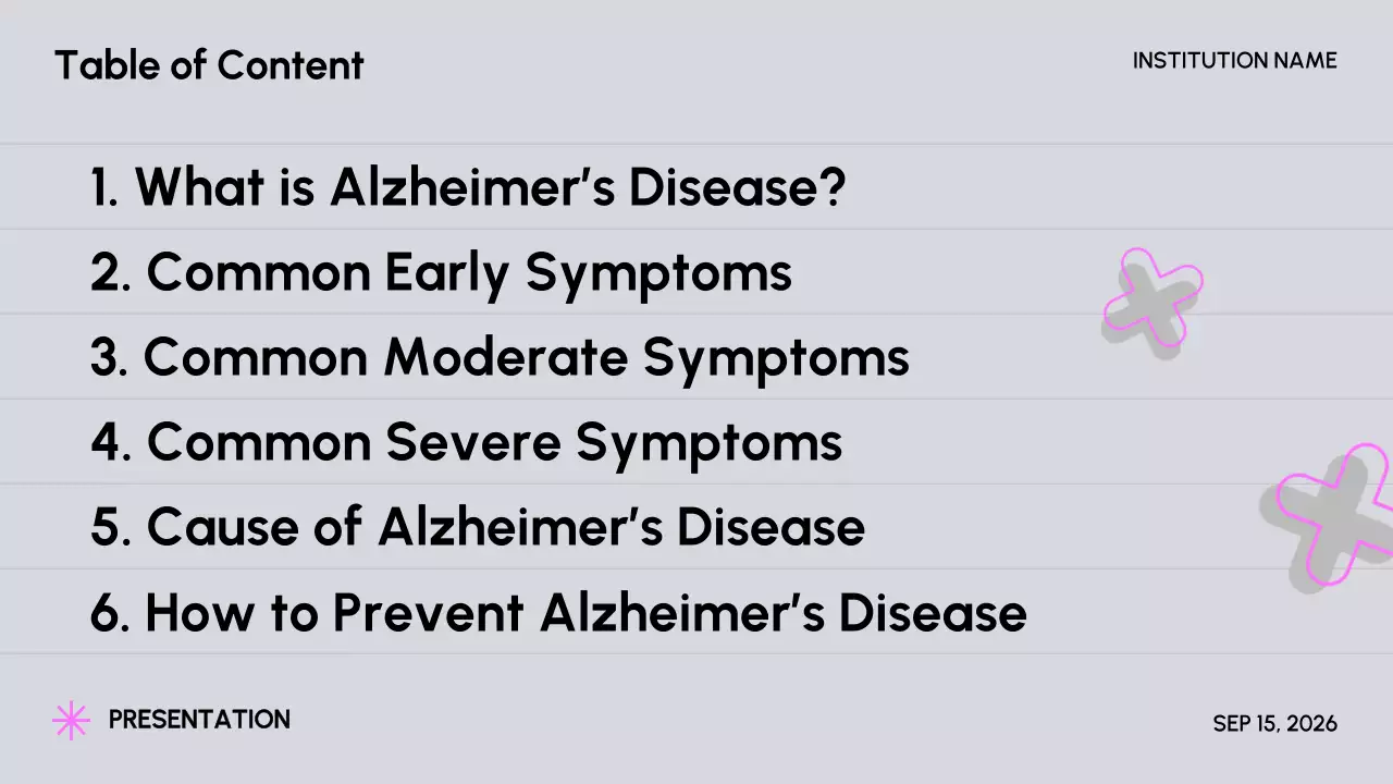 Grey Minimal Alzheimer's Guide Presentation