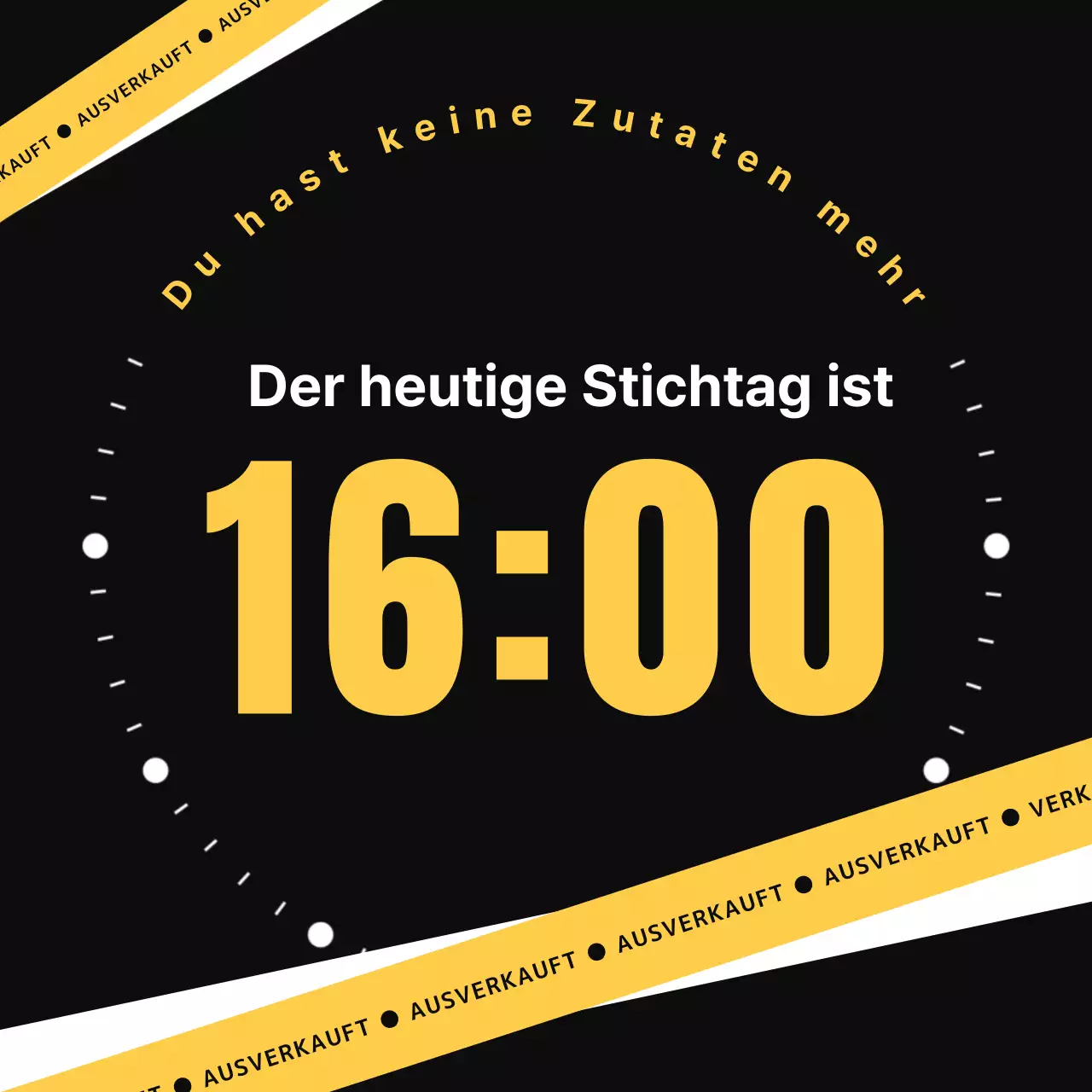 Einfache schwarz-gelbe Information zum Ladenschluss