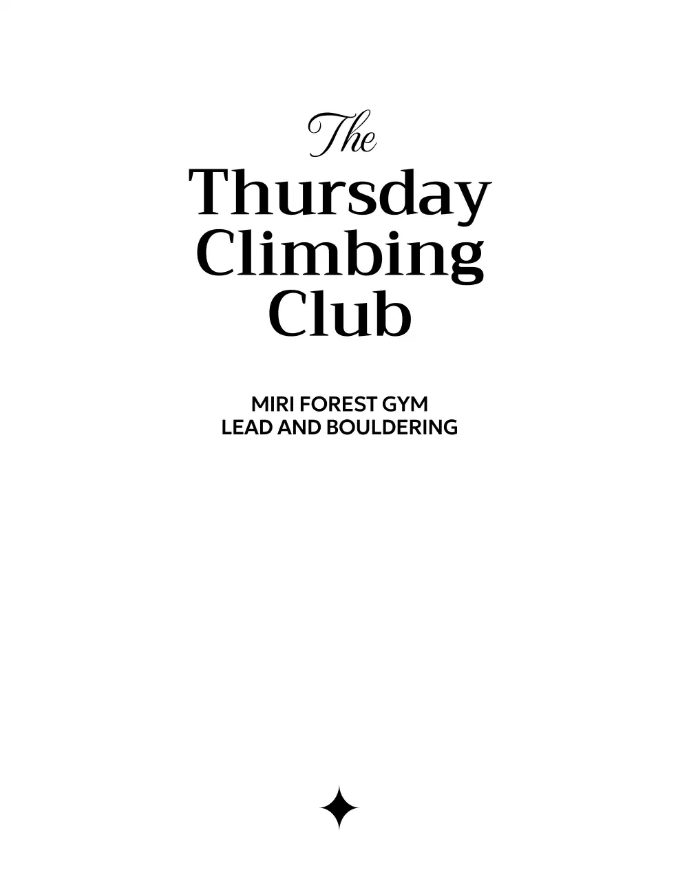 세련된 타이포그래피를 사용한 미니멀한 클라이밍 클럽 홍보