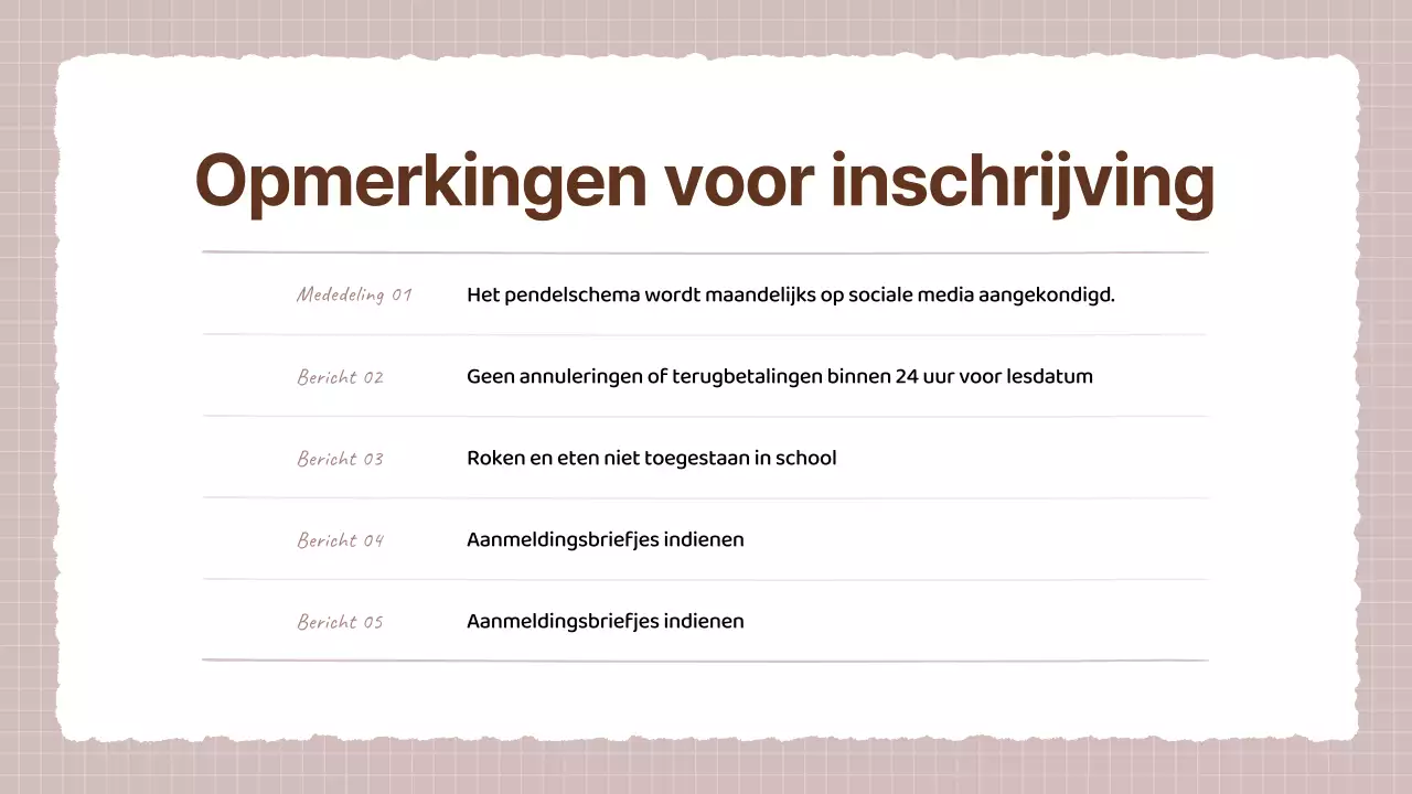 Een gezellig beige en bruin kunstschoolprospectus