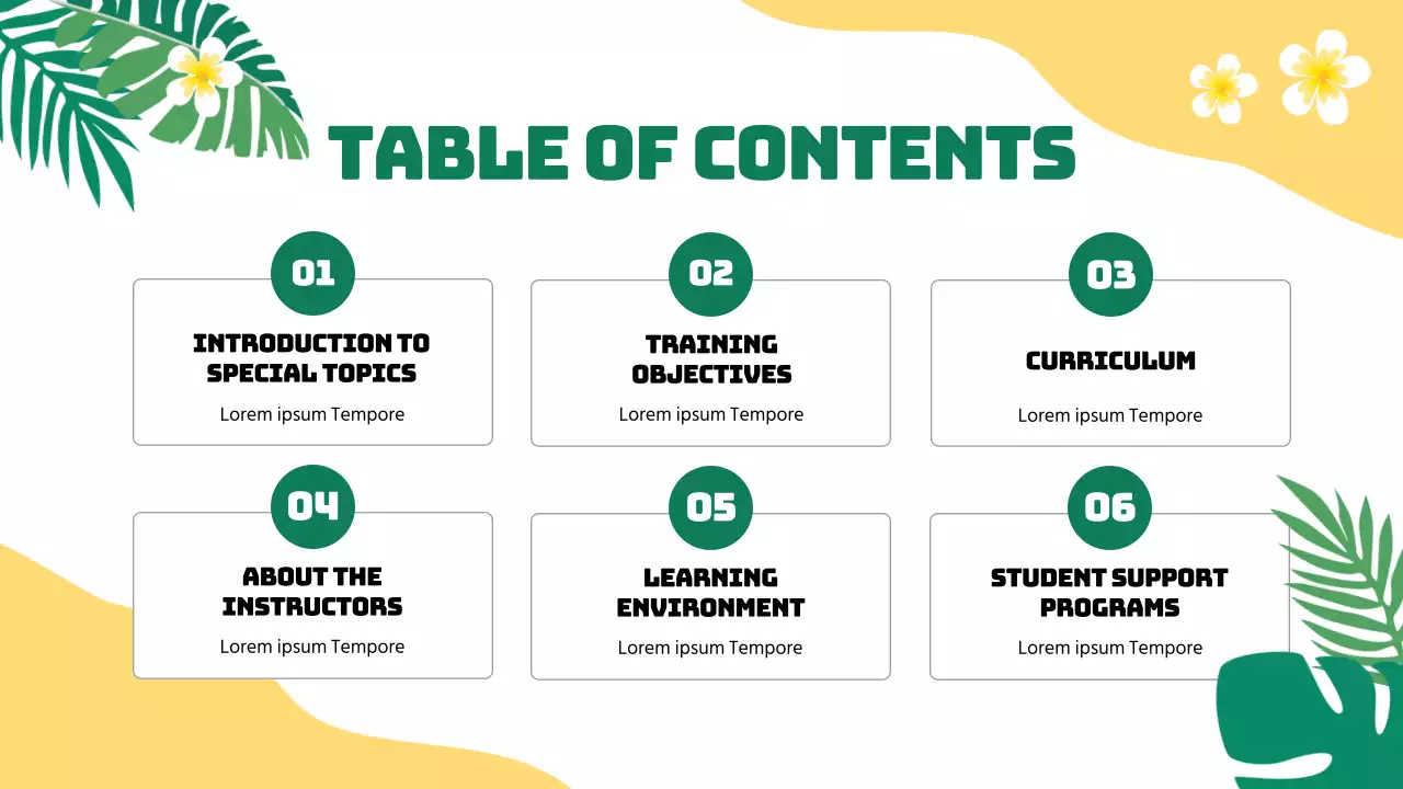 Yellow Tropical Orientation Guide Presentation