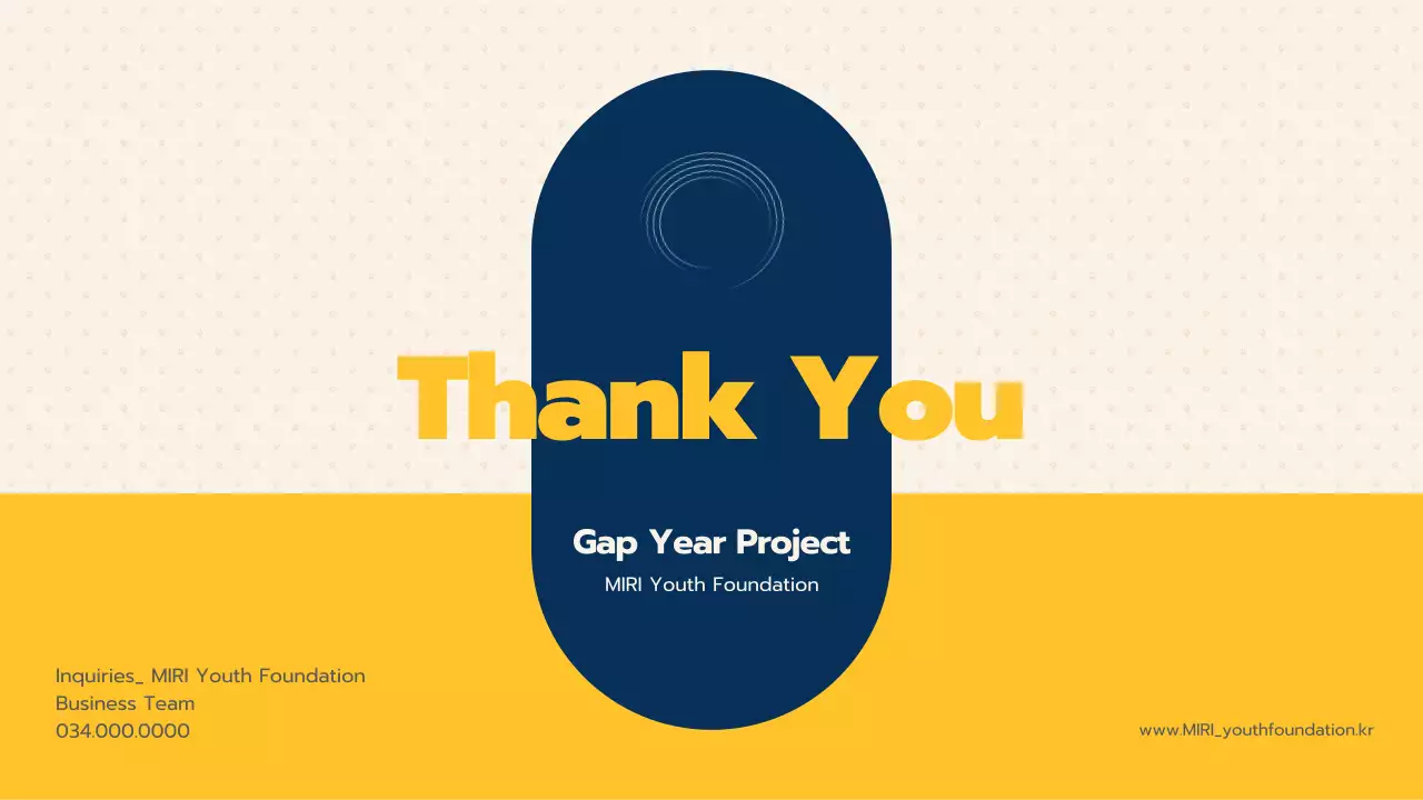 옐로우 모던 갭 이어 프로모션 프리젠테이션