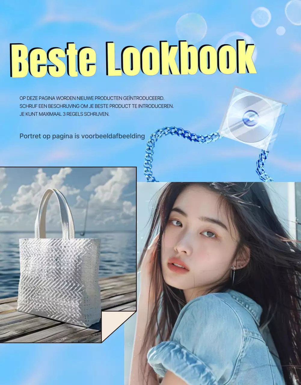 Kitscherige millenniummode in lichtblauw