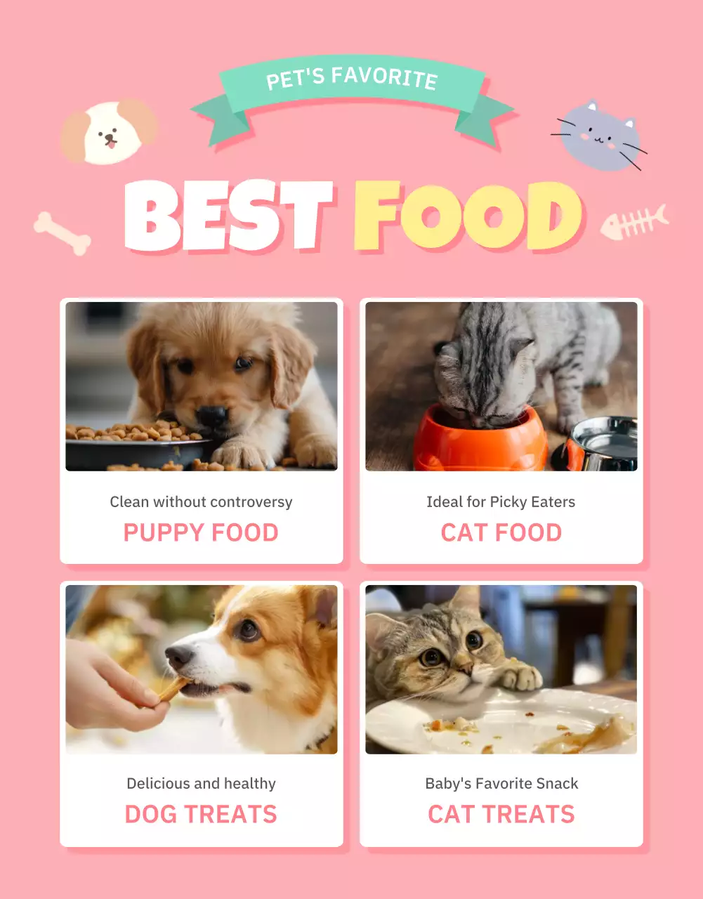 Pink Trendy Pet Promotion Poster