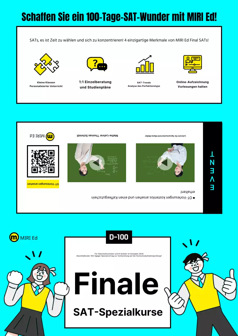 Übersichtliche SATs-Schulbroschüre