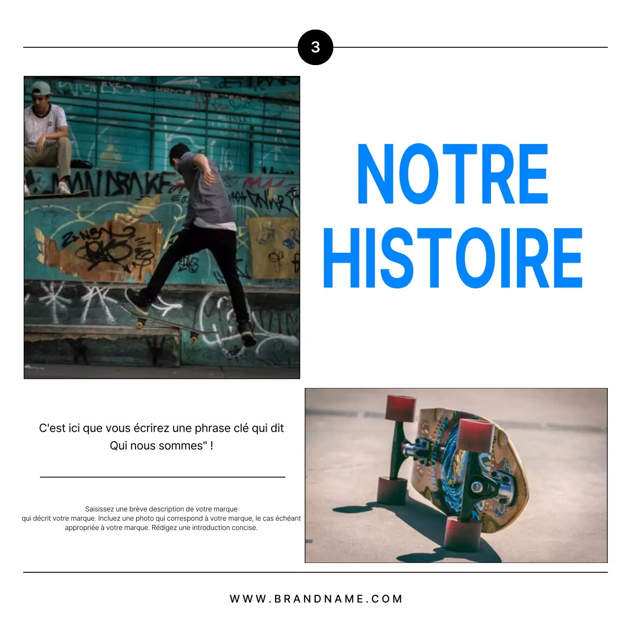 Promouvoir une marque moderne en noir et bleu