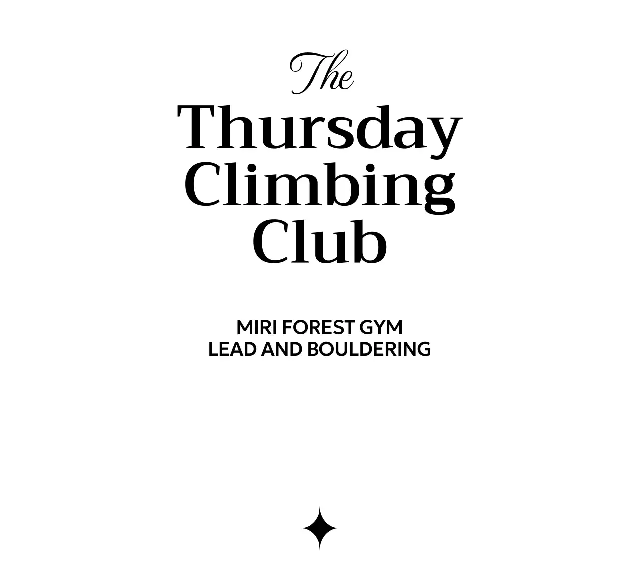 Promote a minimalist climbing club with sleek typography