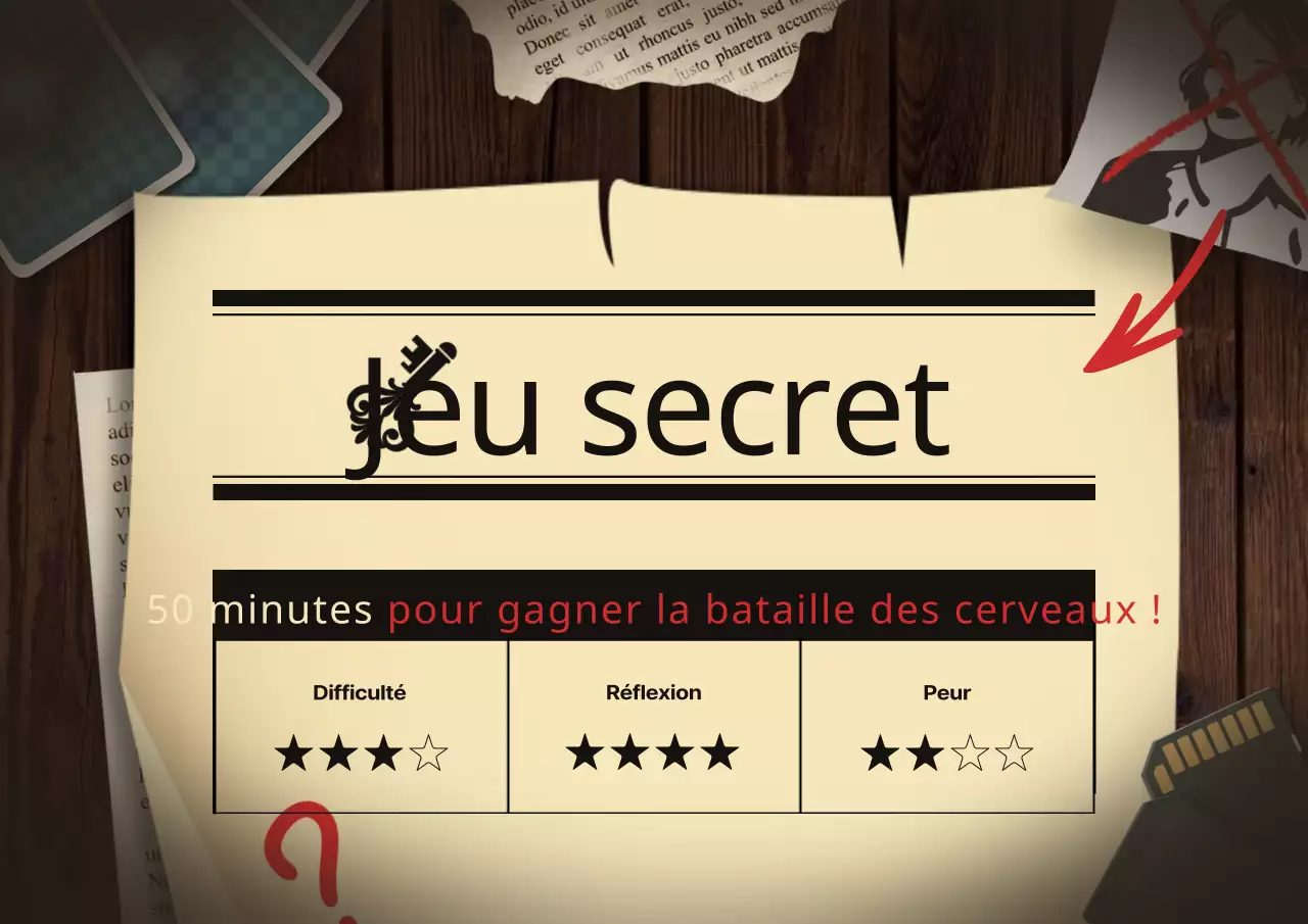 Promouvoir un café vintage escape room en beige et marron