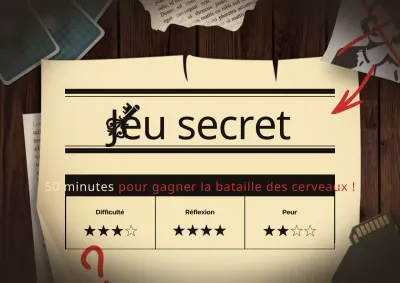 Promouvoir un café vintage escape room en beige et marron