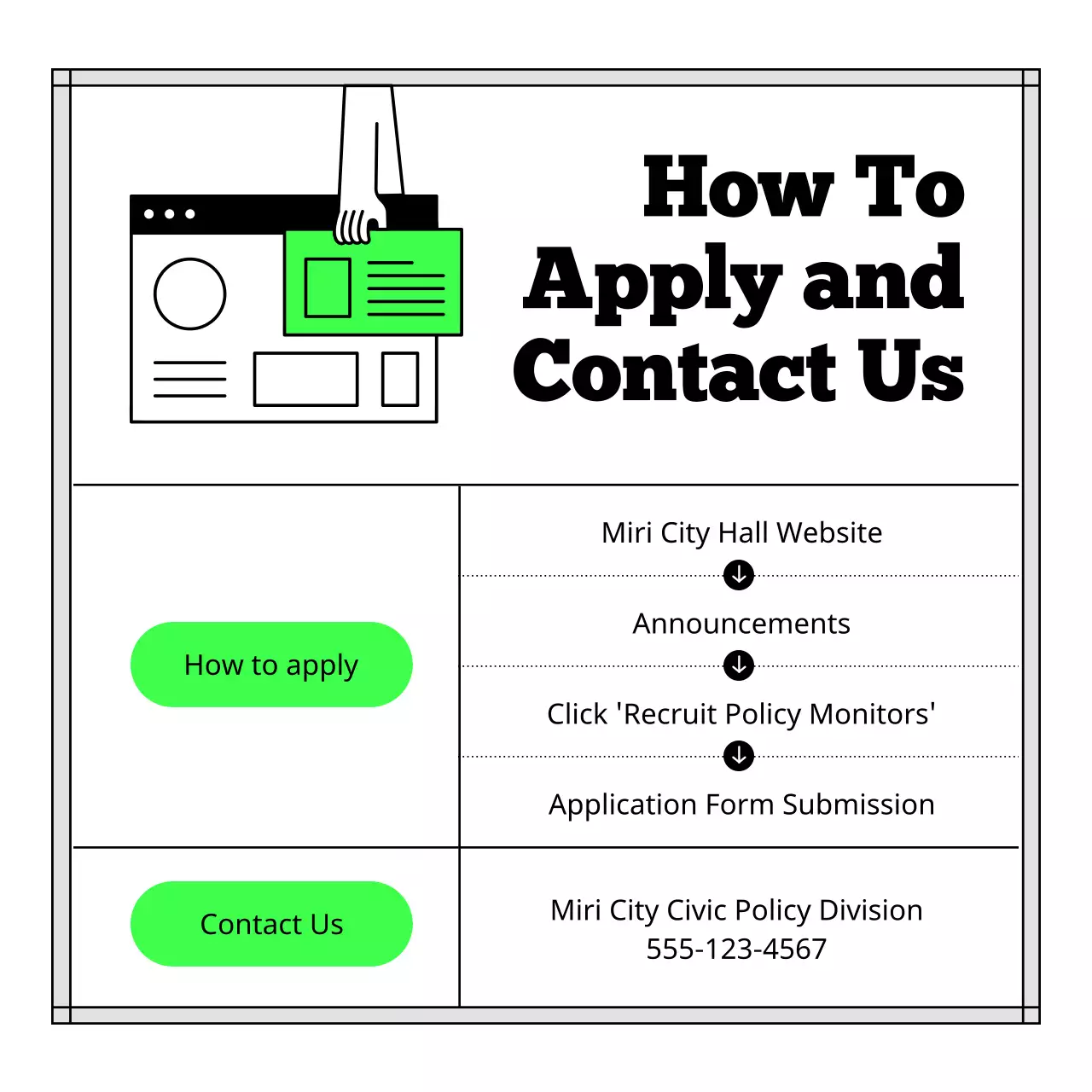 Green Modern Recruitment Notice Instagram Carousel