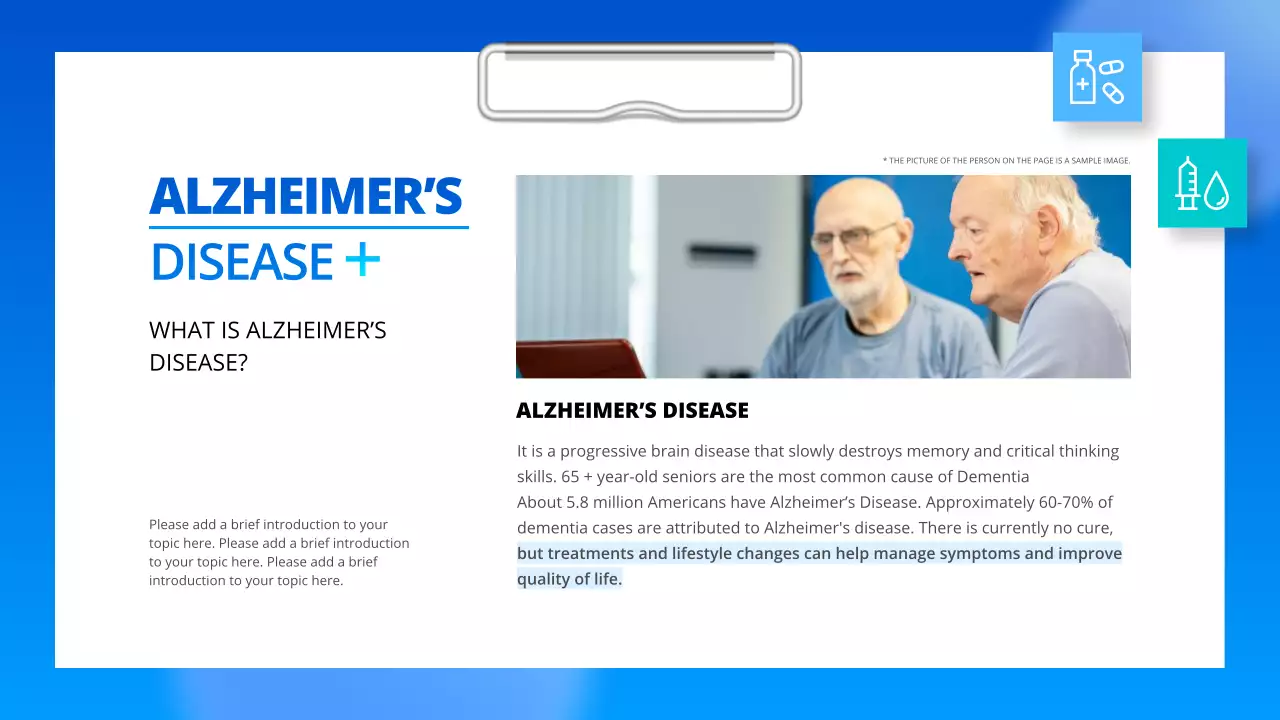 Blue Modern Alzheimer's Guide Presentation