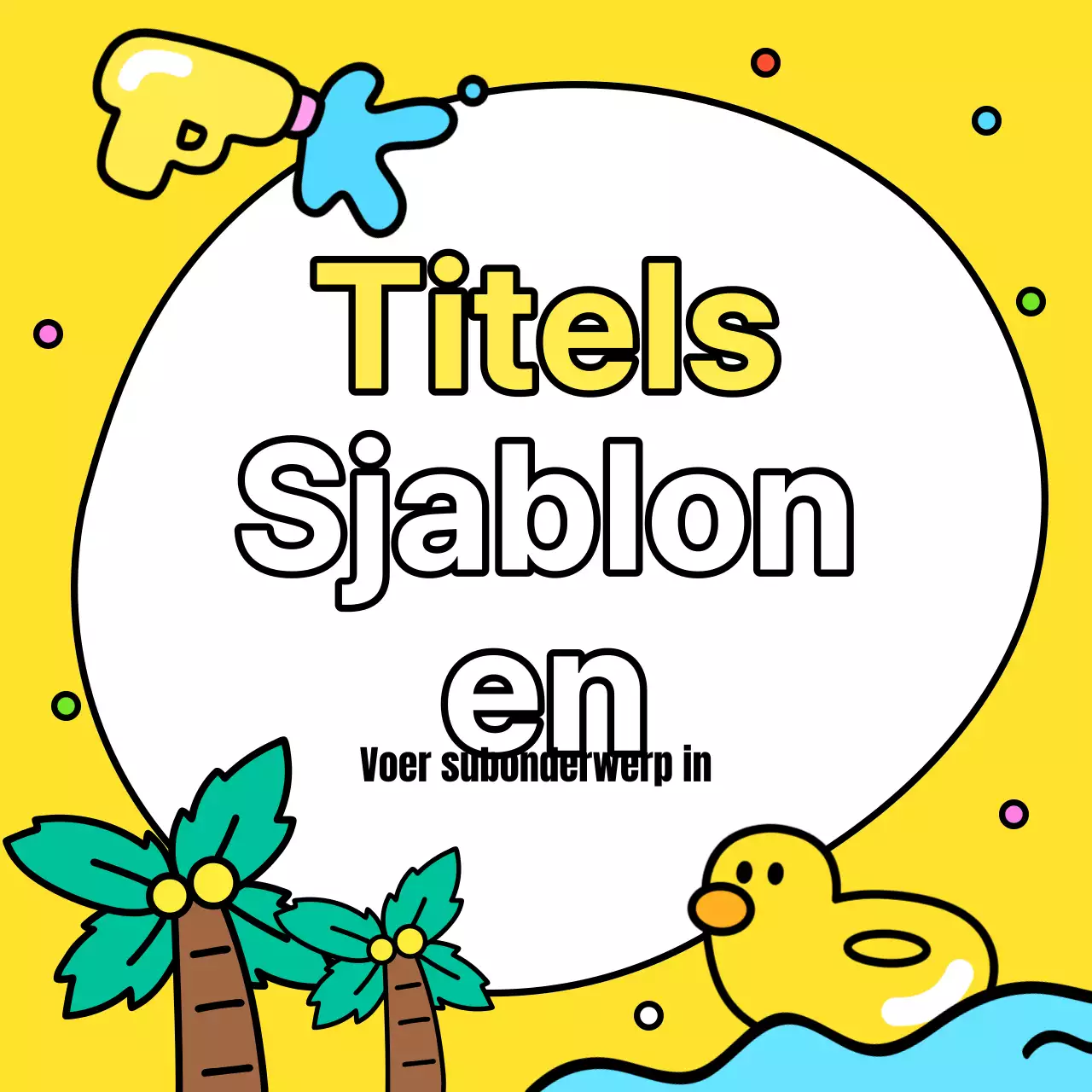 Een mooie zomerse evenementadvertentie in geel en lichtblauw