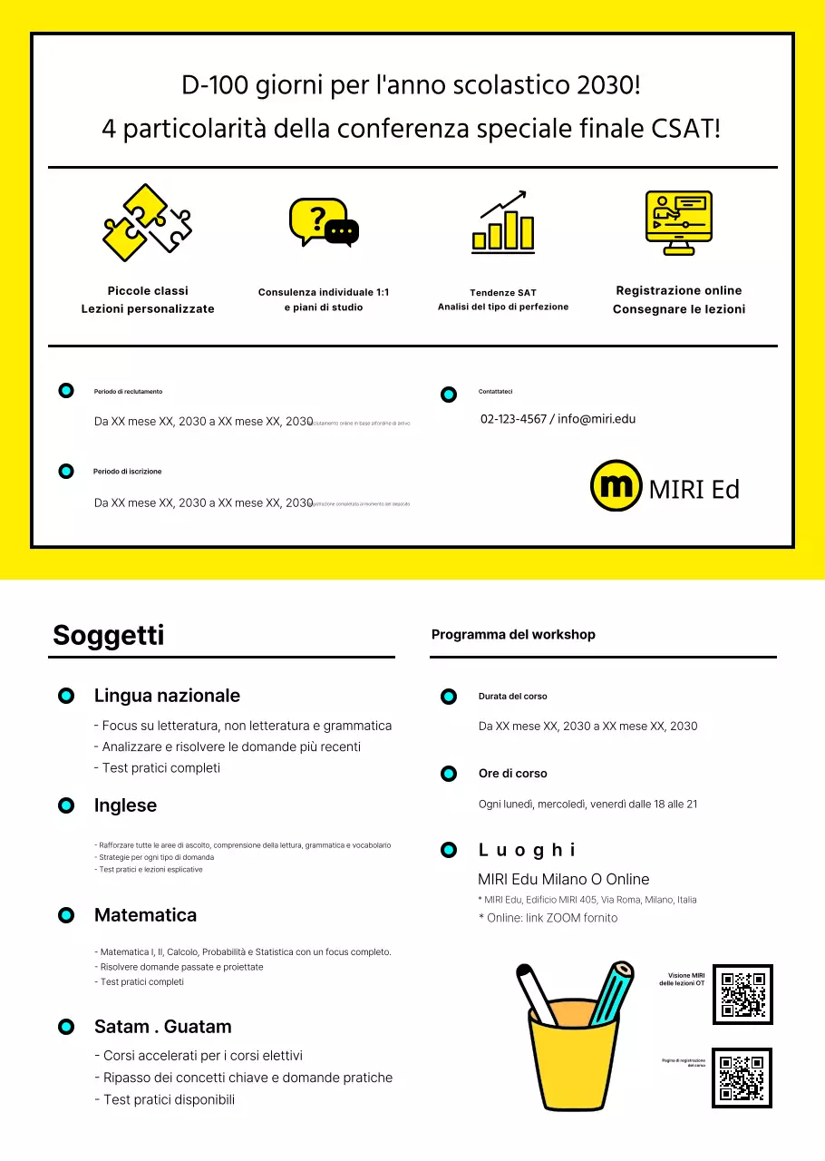 Opuscolo scolastico per il SATs