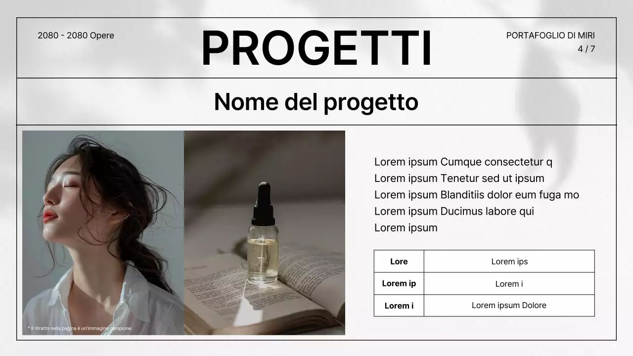 Un semplice portfolio di CV in grigio e nero