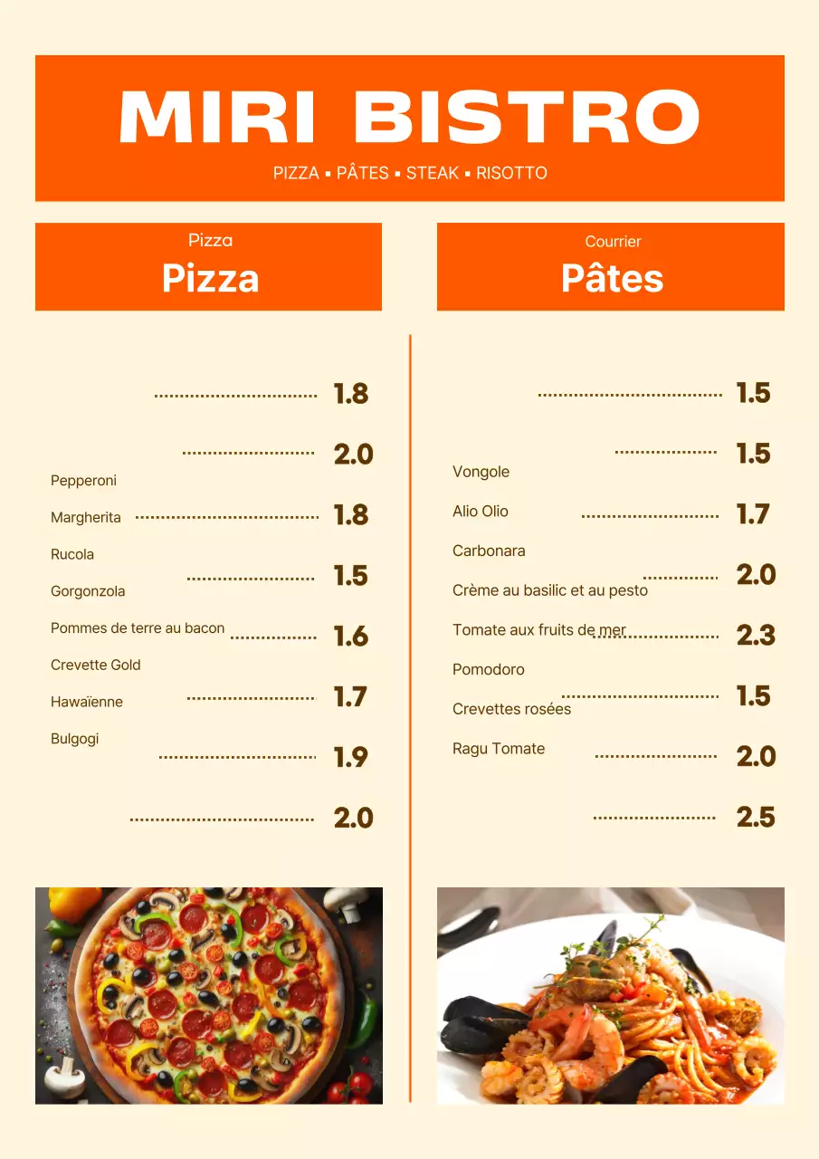 Une collection de tableaux de menus de restaurants branchés en bleu clair