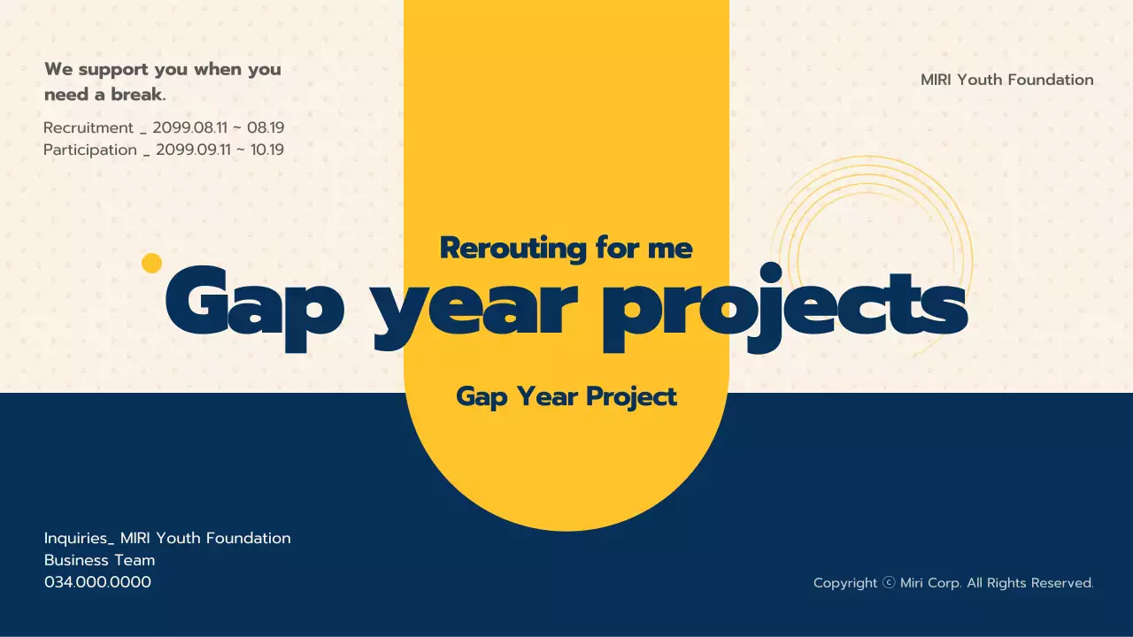 옐로우 모던 갭 이어 프로모션 프리젠테이션