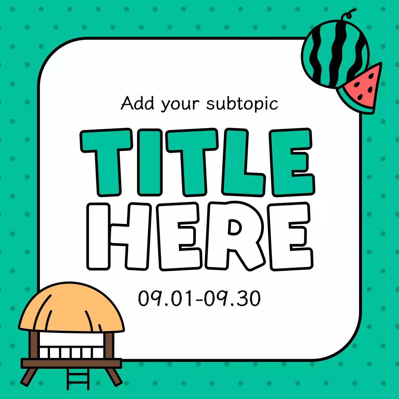 A pretty yellow and light blue summertime event ad