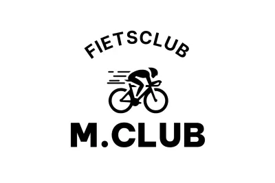 Een eenvoudige club met een illustratie van een loopfiets