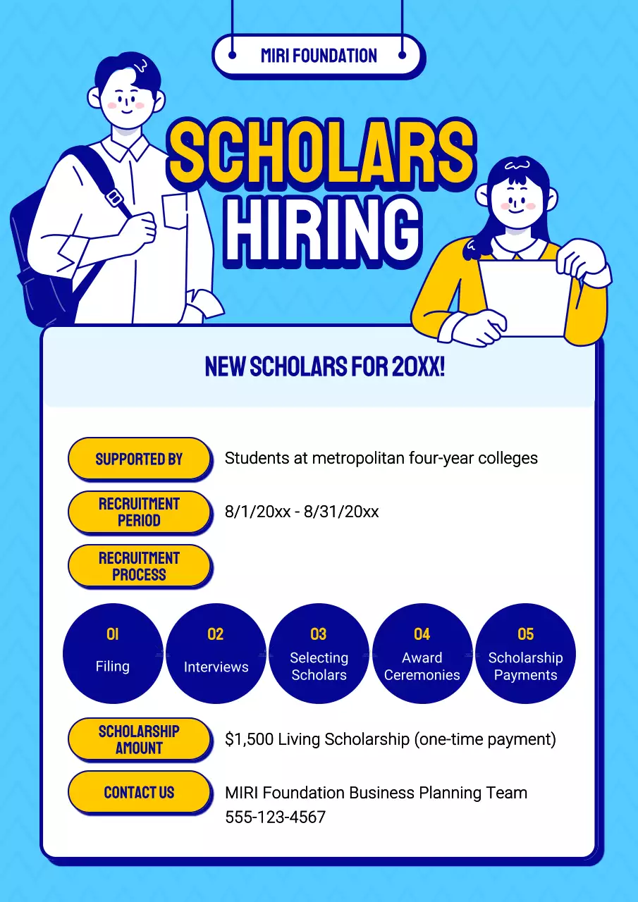 Blue Modern Scholarship Advertisement Poster