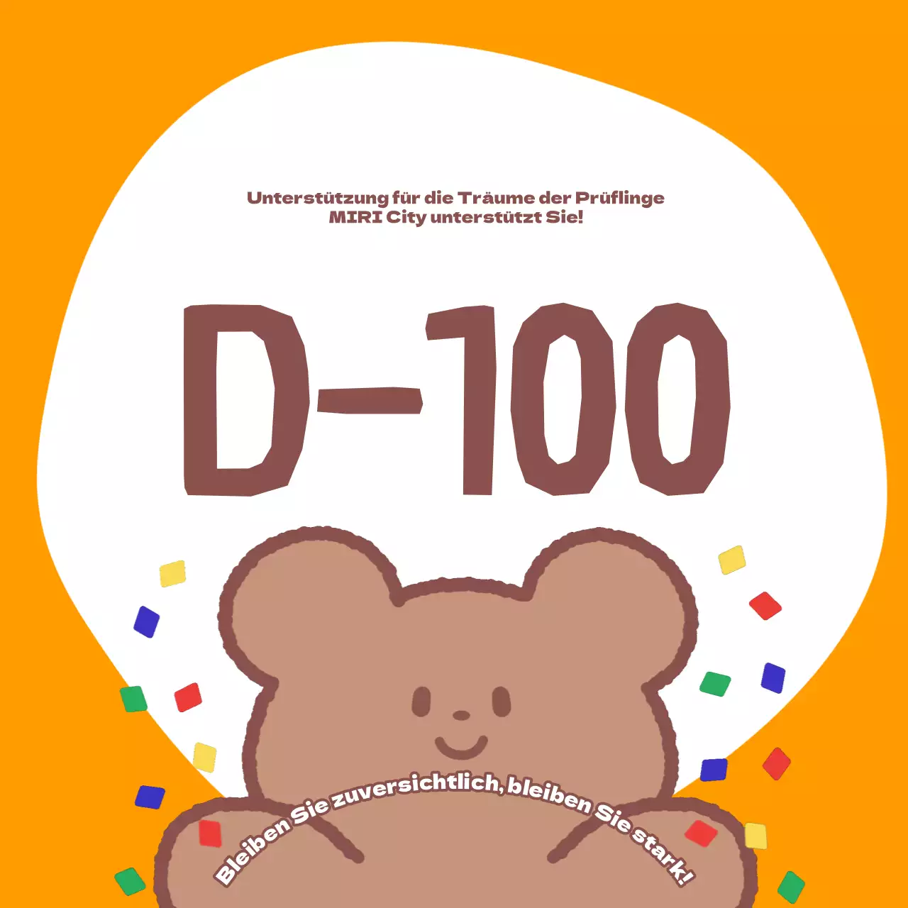 Ein einfacher orangefarbener und brauner Posten zur Unterstützung von Studenten