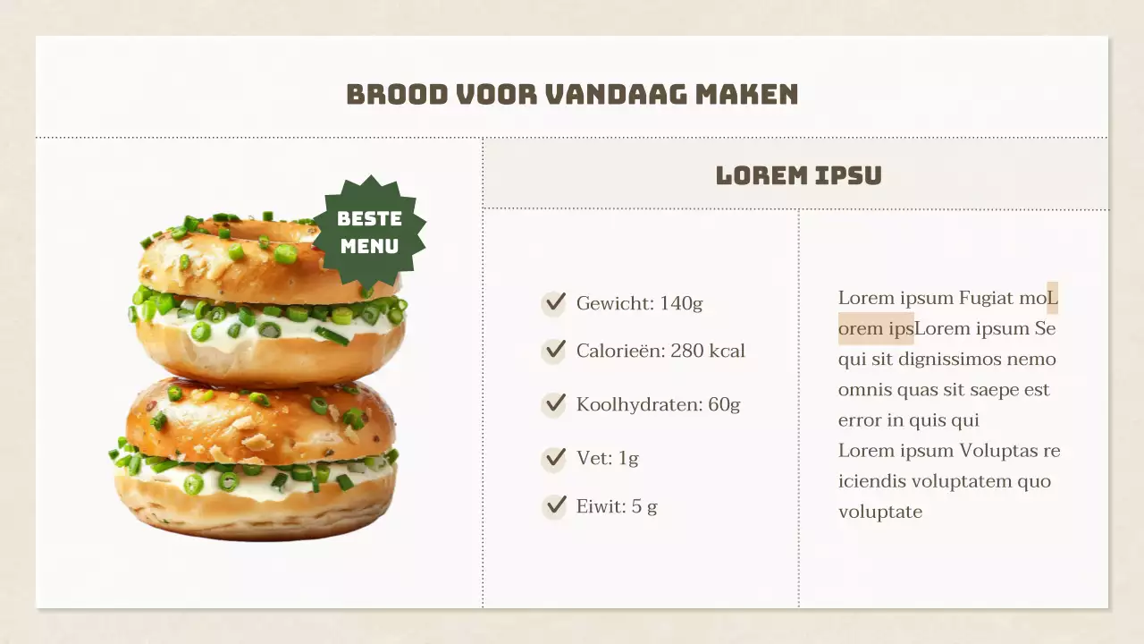 Recept voor een eendaagse cursus Modern bakken in Beige