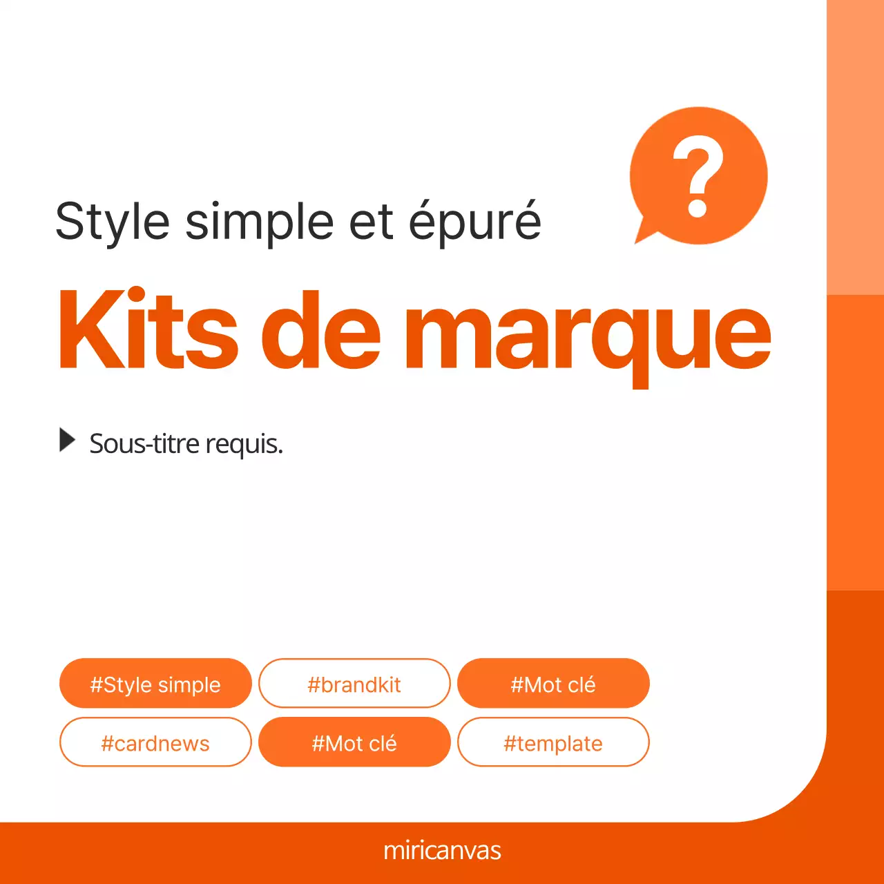 Promouvoir une marque simple en blanc et orange