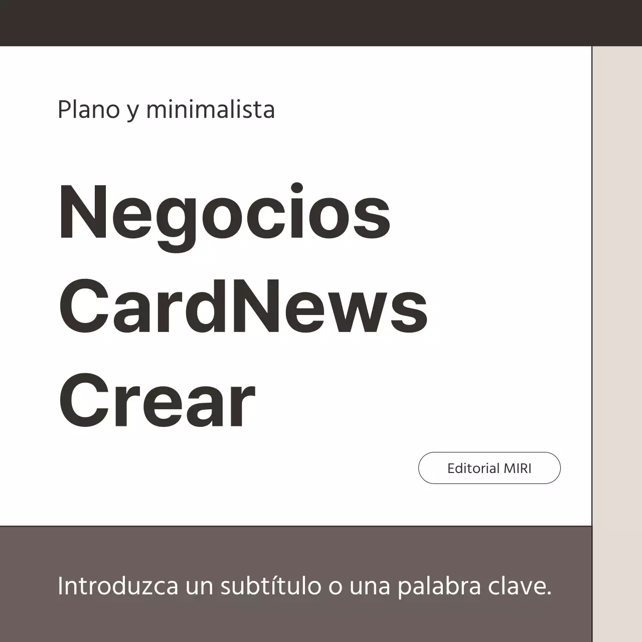 Un sencillo boletín empresarial en marrón y blanco