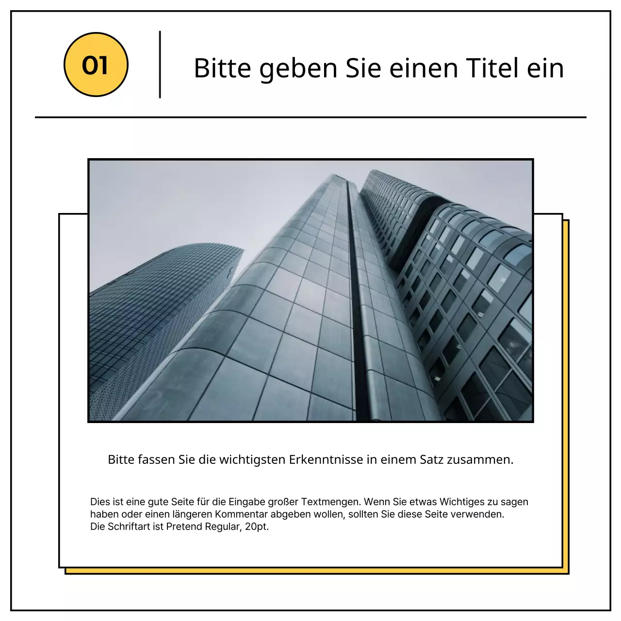 Ein einfacher gelb-schwarzer Geschäftsprospekt