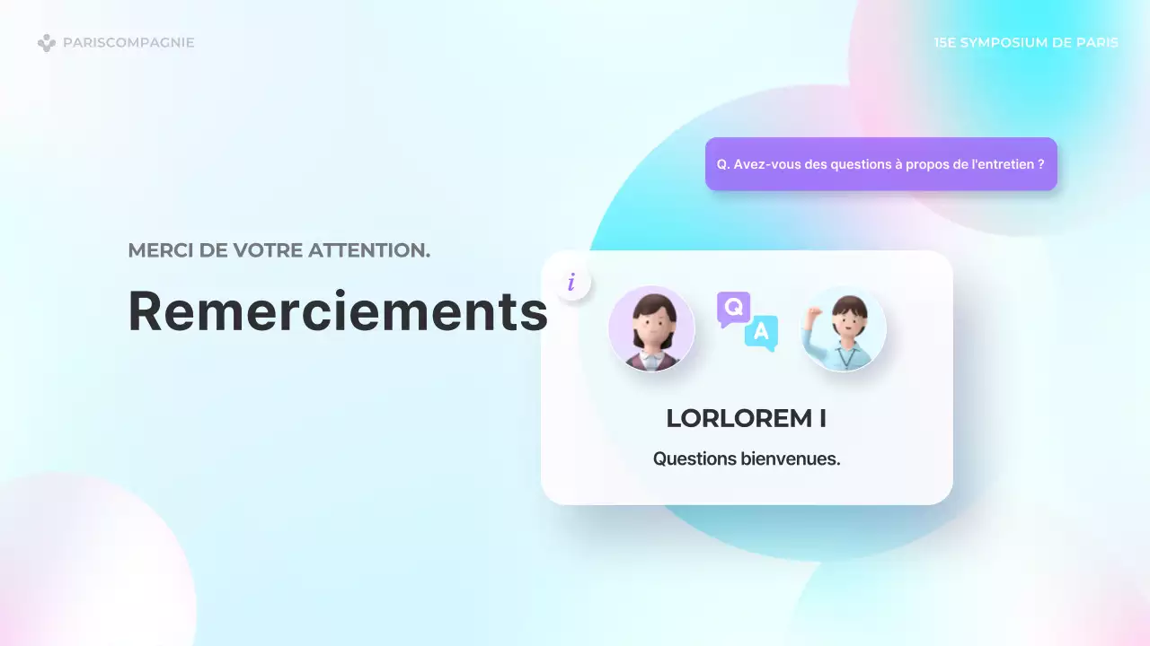 Présentations d'orateurs très tendance en bleu clair et rose