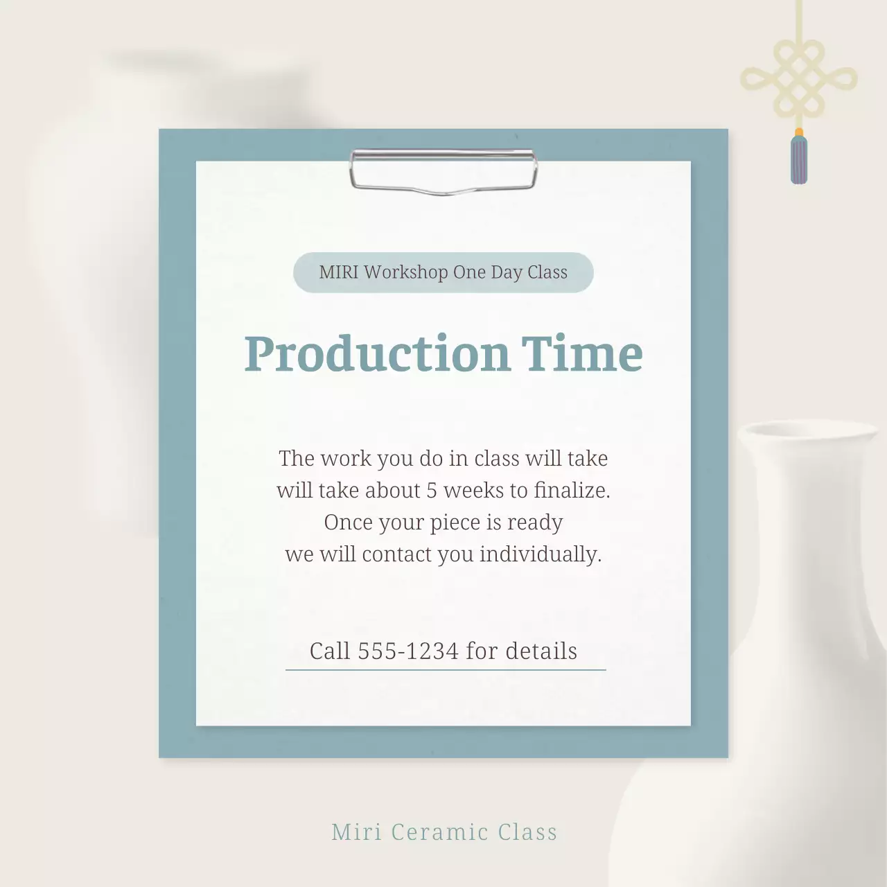 Blue Minimalist Ceramic Guide Social Media Post