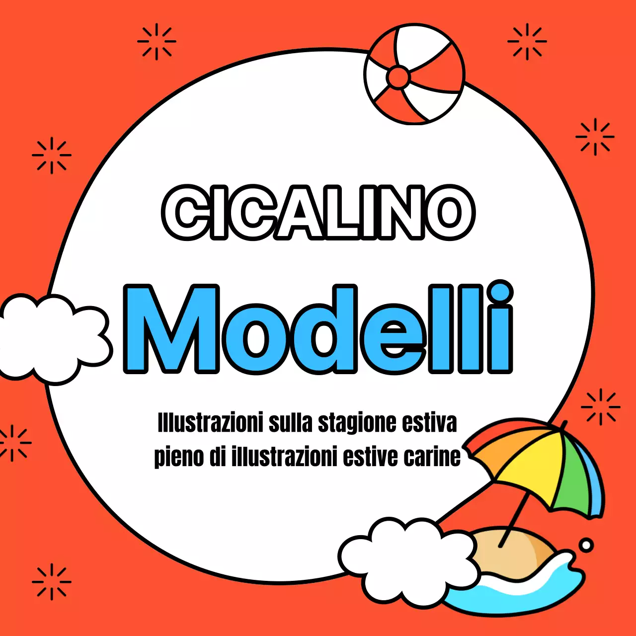 Un grazioso annuncio per eventi estivi in giallo e azzurro