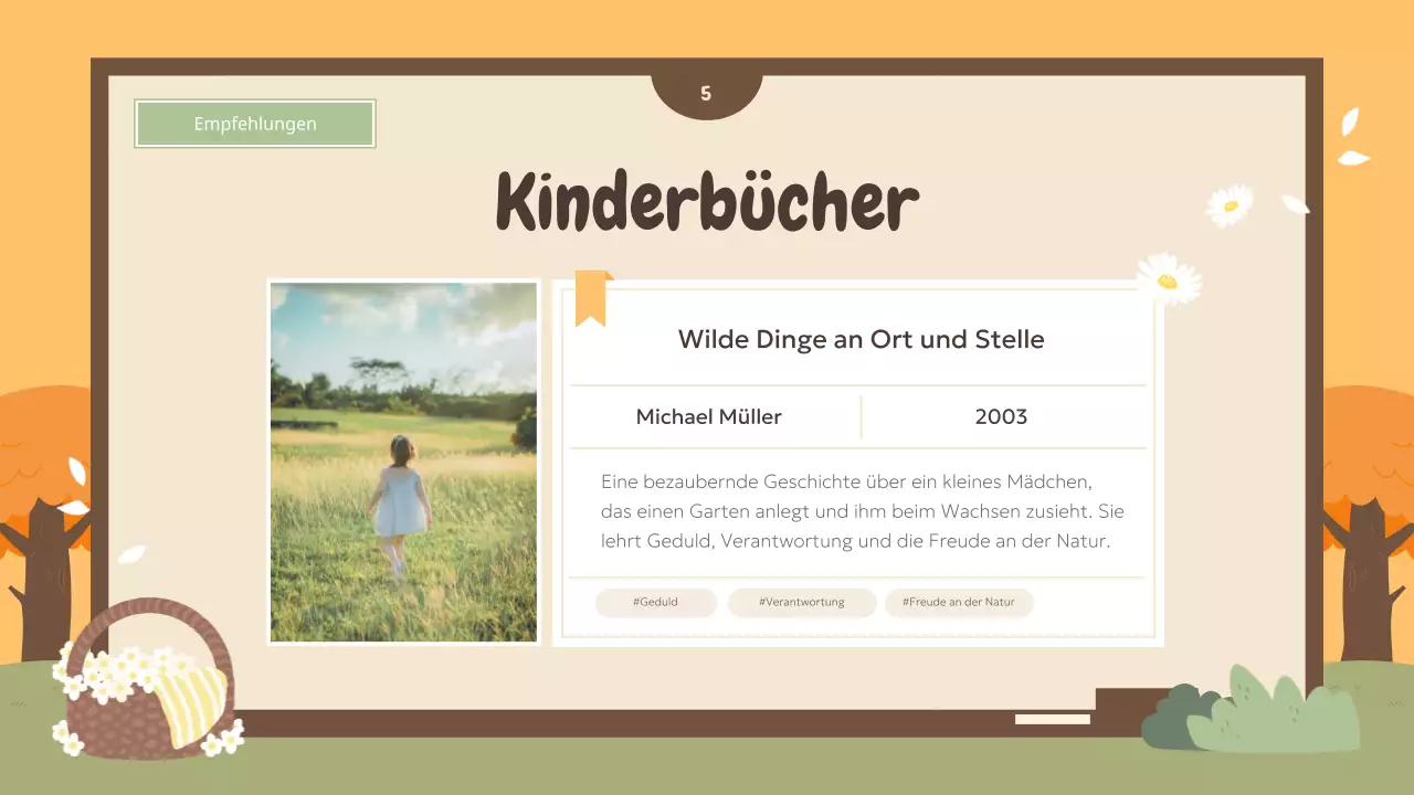 Eine Auswahl an herbstlichen Buchempfehlungen in Orange und Grün