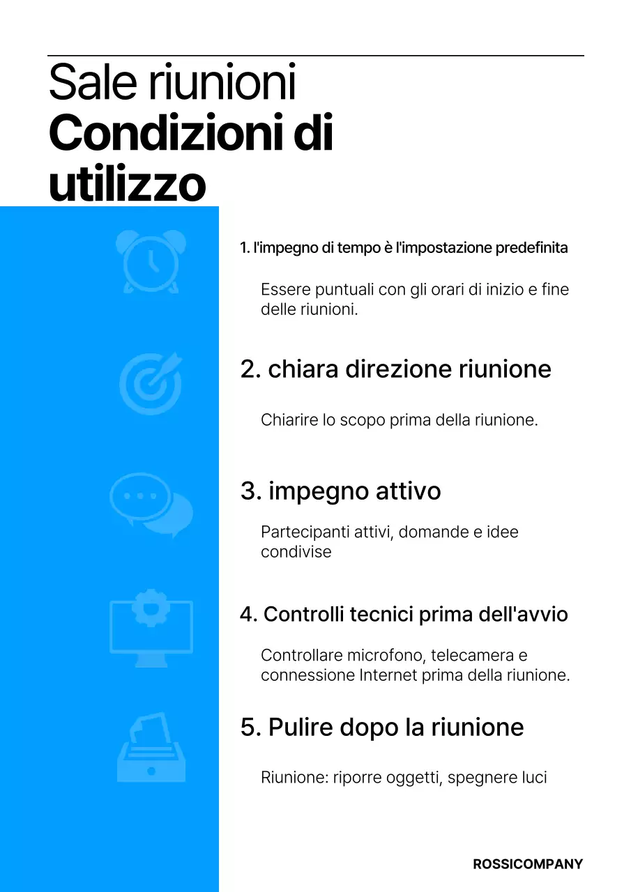 Un semplice modello aziendale in blu e nero