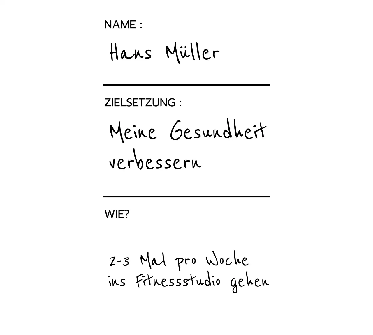 Ein Plan zur Verbesserung der Gesundheit mit einem sauberen Layout