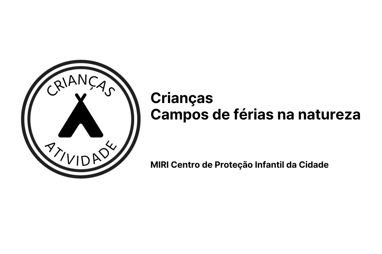 Logótipo minimalista de um campo de férias na natureza