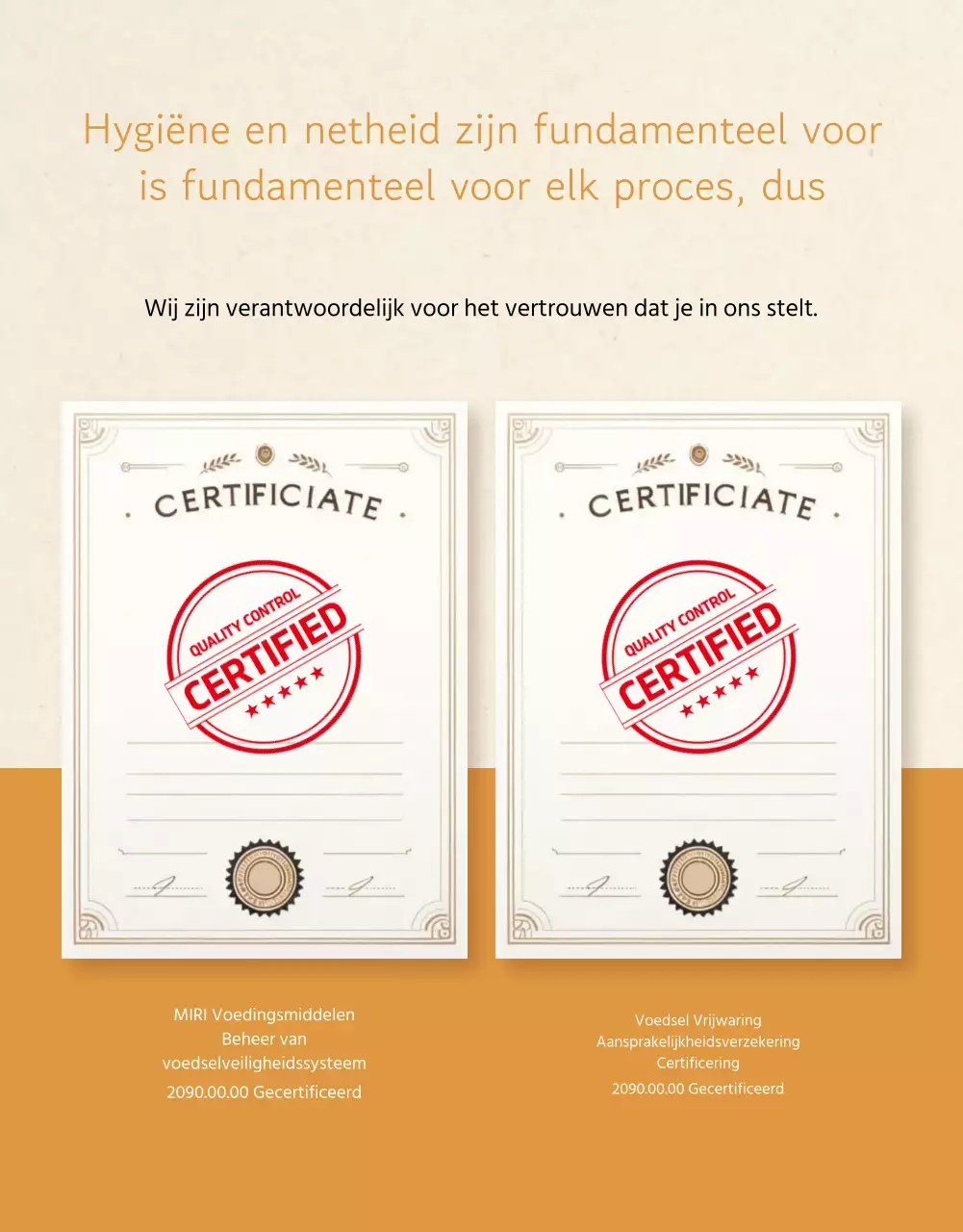 Een traditioneel uitziende bijgerechtenwinkel in beige en oranje promoten