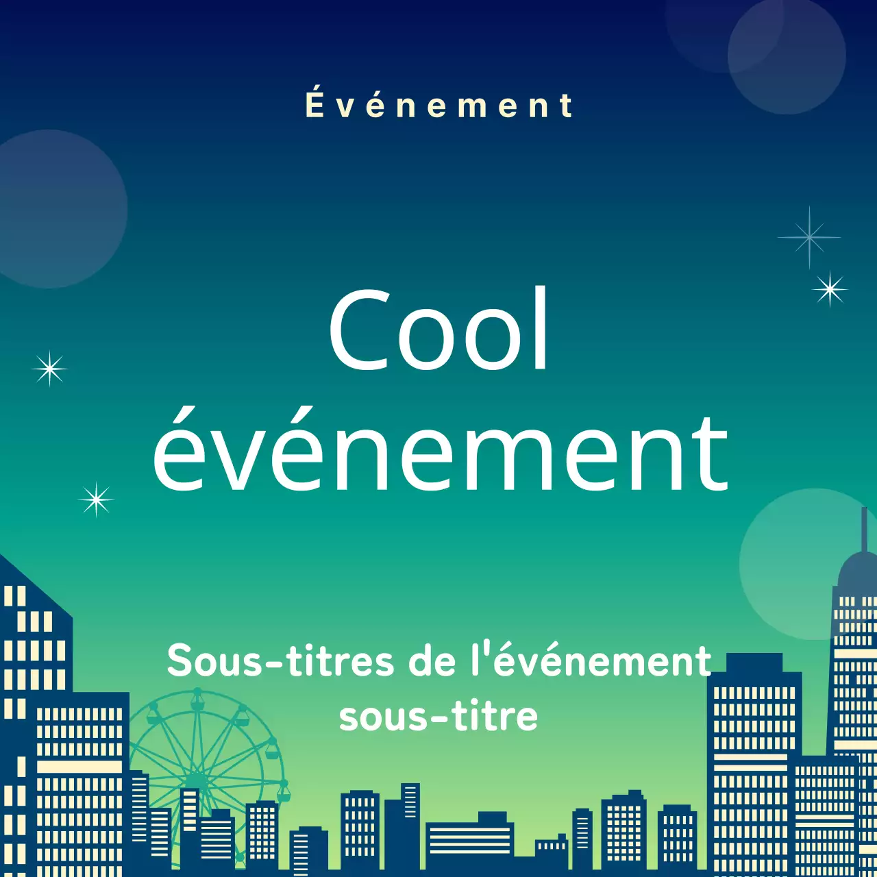 Annonce en vignette pour une nuit d'été branchée en violet et rose