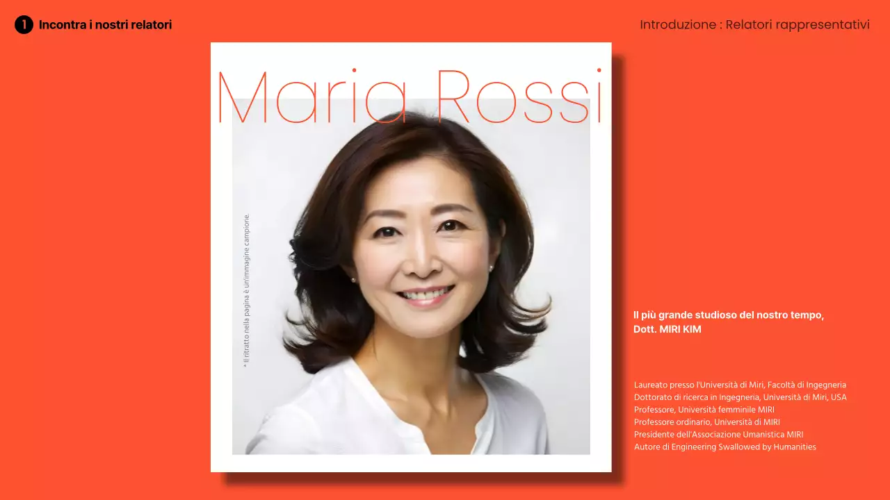 Moderno talk deck per altoparlanti in arancione e in bianco e nero