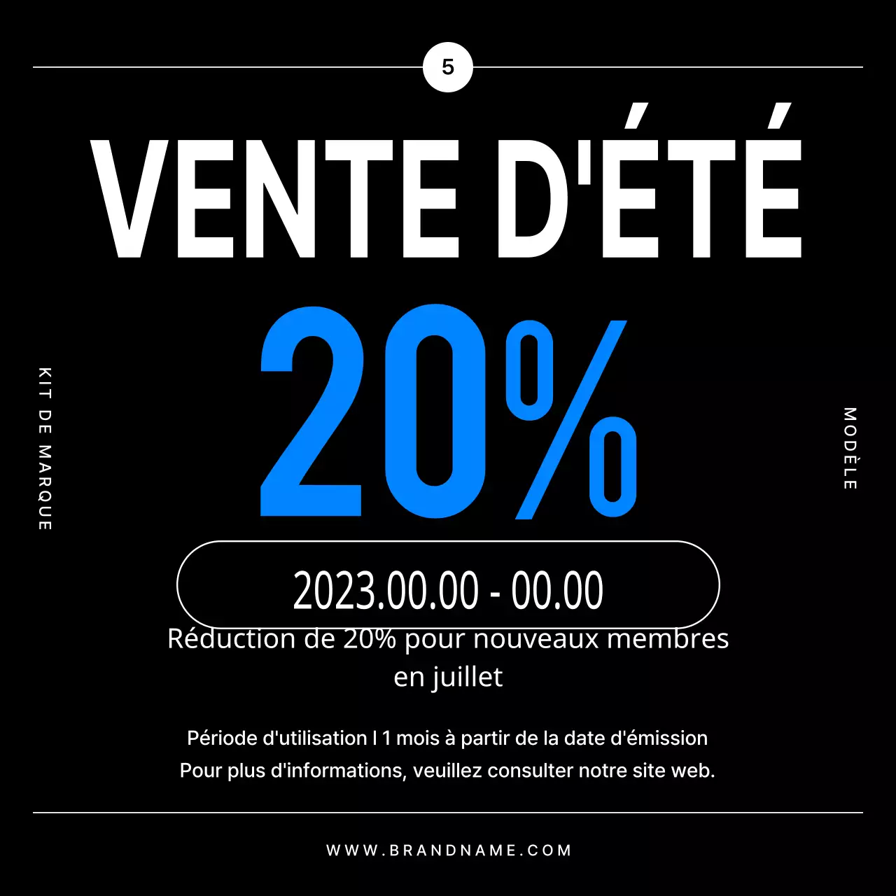 Promouvoir une marque moderne en noir et bleu