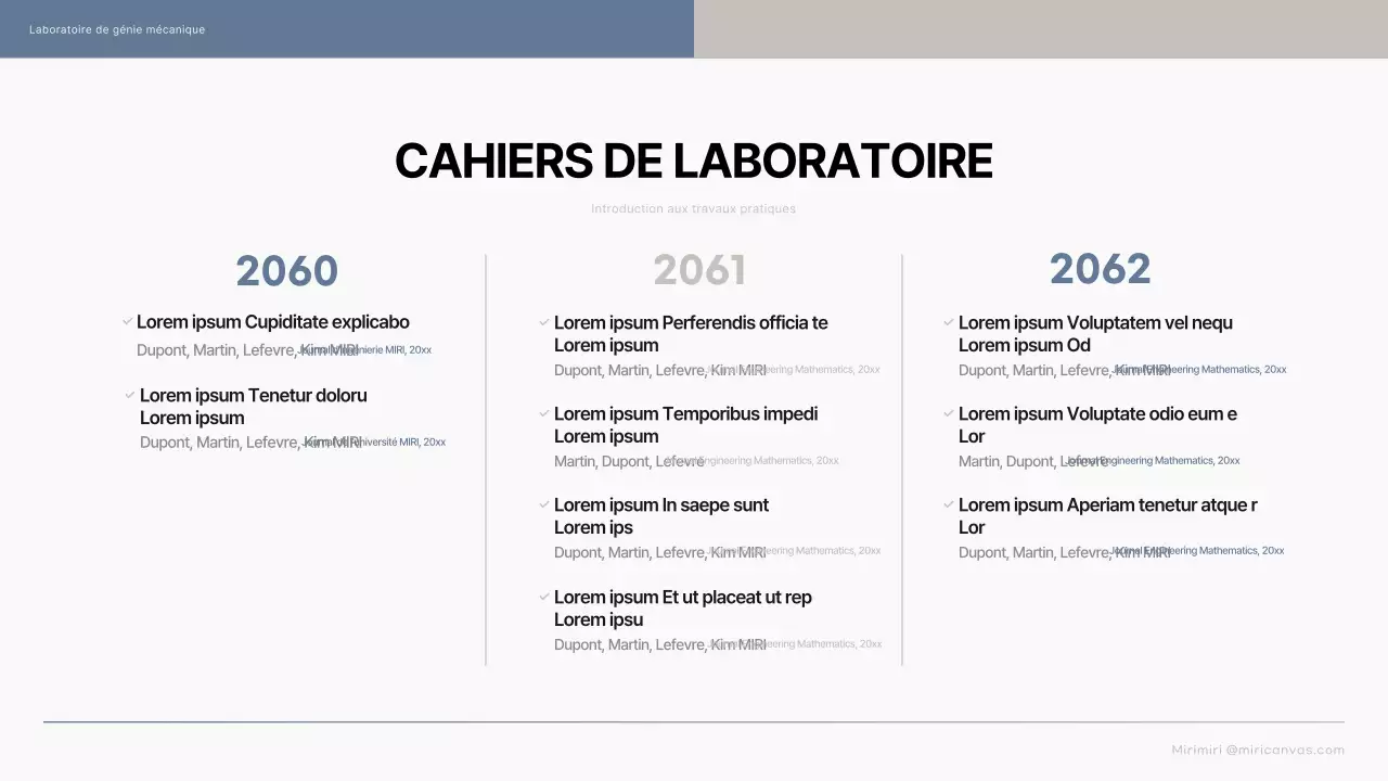 Une simple introduction bleue et beige aux laboratoires d'études supérieures