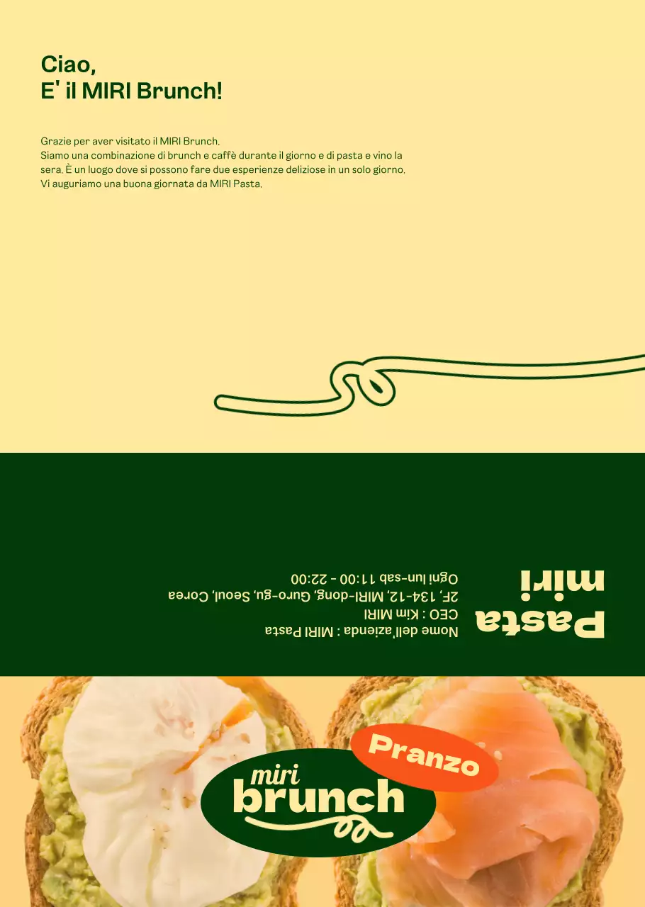 Il menu del brunch chic in verde e avorio